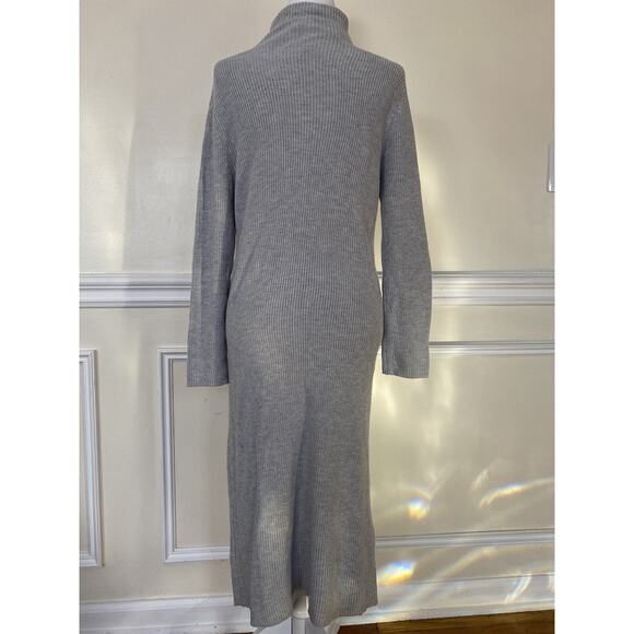 ABOUND Ribbed Mock Neck Midi Dress In gray women size Large A003533 - Picture 4 of 4